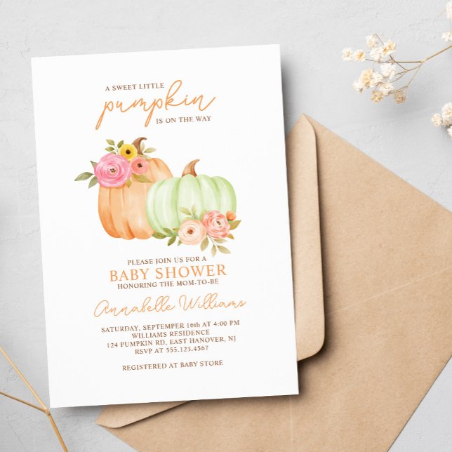 Little Pumpkin Gender Neutral Baby Shower Einladung (Von Creator hochgeladen)