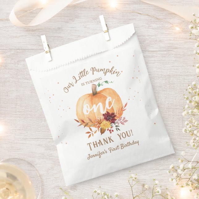 Little Pumpkin Gender Neutral Fall 1. Geburtstag Geschenktütchen (Ausgeschnitten)