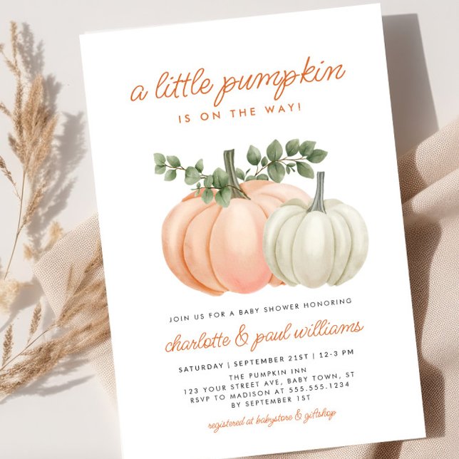 Little Pumpkin Gender Neutral Fall Baby Shower Einladung (Von Creator hochgeladen)