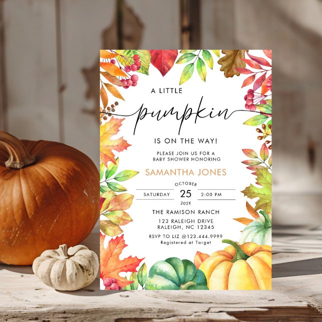 Little Pumpkin Gender Neutral Fall Baby Shower Einladung (Von Creator hochgeladen)