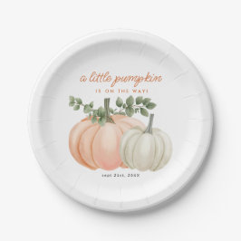 Little Pumpkin Gender Neutral Fall Baby Shower Pappteller