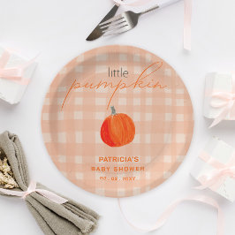 Little Pumpkin Gender Neutral Fall Baby Shower Pappteller