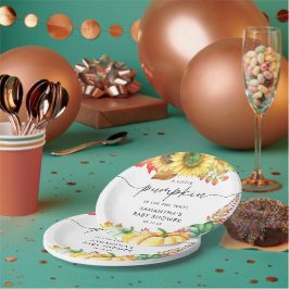 Little Pumpkin Gender Neutral Fall Baby Shower Pappteller