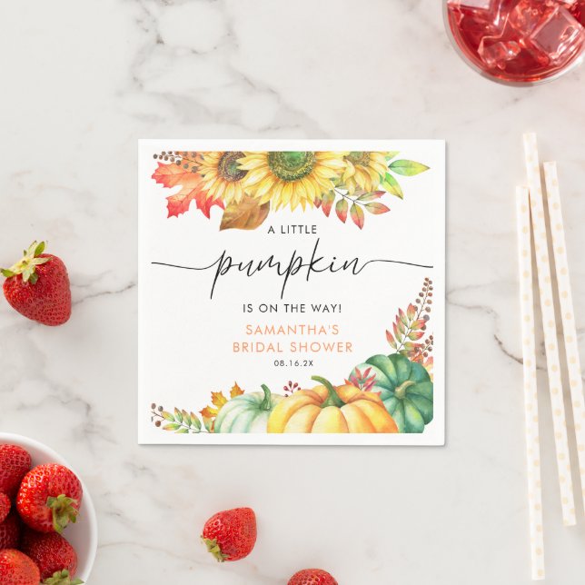 Little Pumpkin Gender Neutral Fall Baby Shower Serviette (Beispiel)