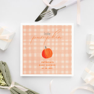 Little Pumpkin Gender Neutral Fall Baby Shower Serviette