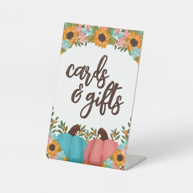 Little Pumpkin Gender Reveal Cards & Gifts Sockelschild (Vorderseite)