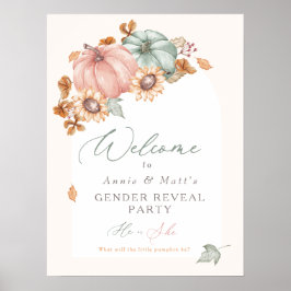 Little Pumpkin Gender Reveal Willkommensschild Pos Poster