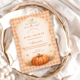 Little Pumpkin Gingham Fall Baby Shower Einladung