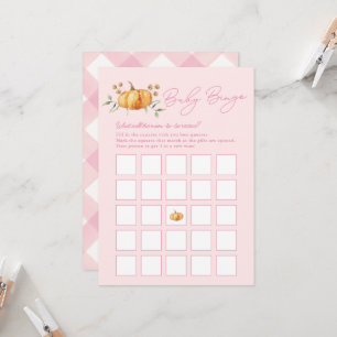 Little Pumpkin Girl Baby Shower Bingo Card Einladung