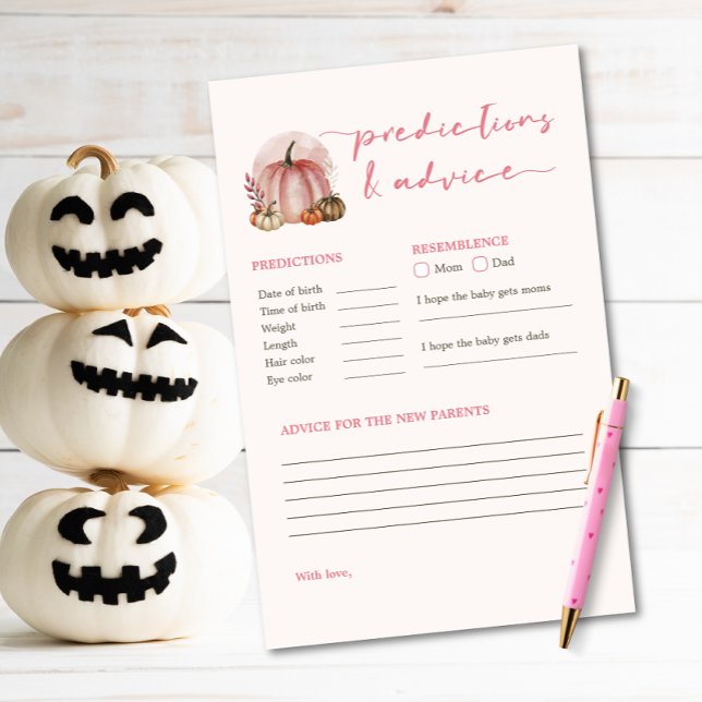 Little Pumpkin Girl Baby Shower Predictions Game (Von Creator hochgeladen)