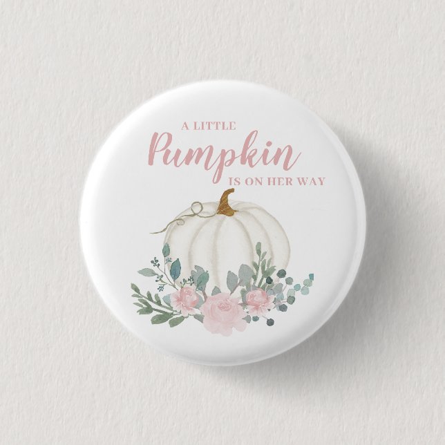 Little Pumpkin Girl Babydusche Button (Vorderseite)