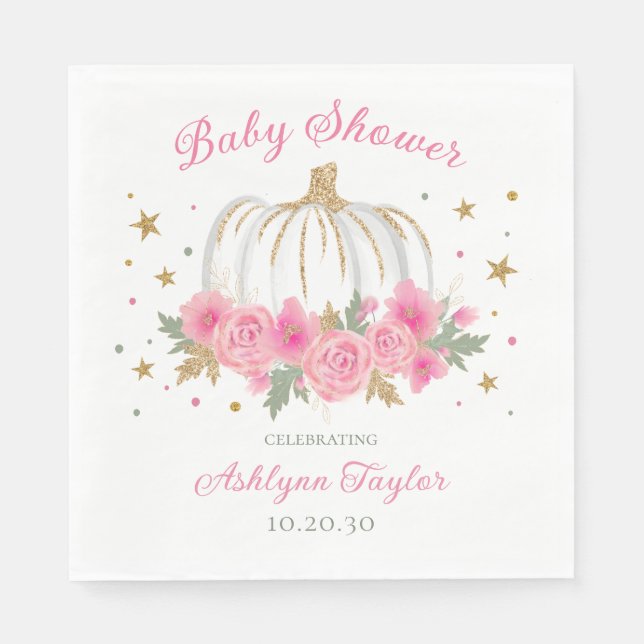 Little Pumpkin Girl Babydusche Serviette (Vorderseite)