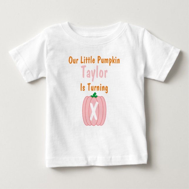 Little Pumpkin Girl Birthday Baby T - Shirt (Vorderseite)