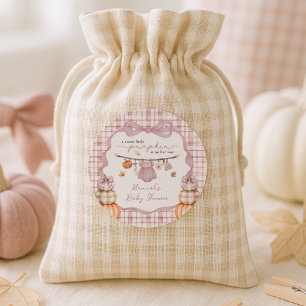 Little Pumpkin Girl Clothes Fall Baby Dusche Runder Aufkleber