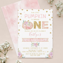 Little Pumpkin Girls 1. Geburtstag Einladung