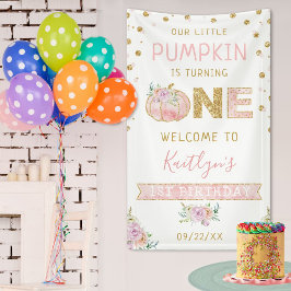 Little Pumpkin Girls 1. Geburtstag Willkommen Banner