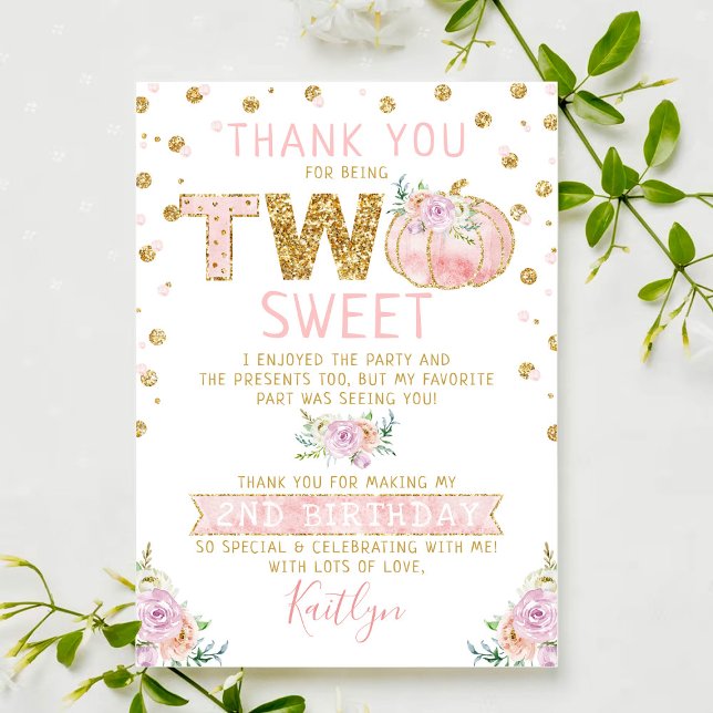 Little Pumpkin Girls 2. Geburtstag Dankeskarte (Von Creator hochgeladen)