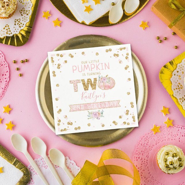 Little Pumpkin Girls 2. Geburtstag Serviette (Von Creator hochgeladen)