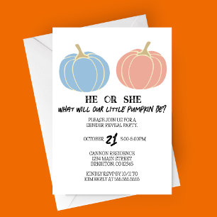 Little Pumpkin Halloween Gender Reveal Party Einladung