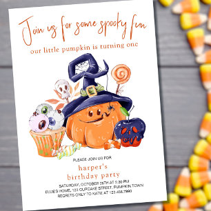 Little Pumpkin Halloween-Party Food 1. Geburtstag Einladung