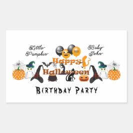 Little Pumpkin Happy Halloween Party Balloon Funky Rechteckiger Aufkleber