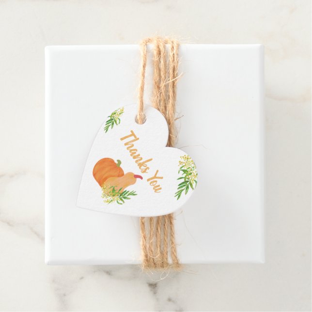 Little Pumpkin Harvest Fall Baby Dusche Wasserfarb Geschenkanhänger (Beispiel)