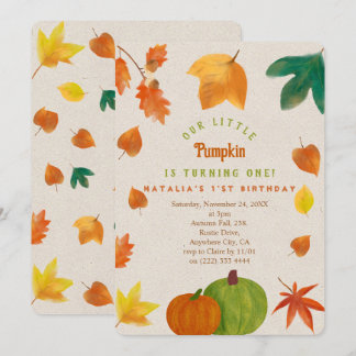Little Pumpkin Herbst 1. Geburtstag Einladung