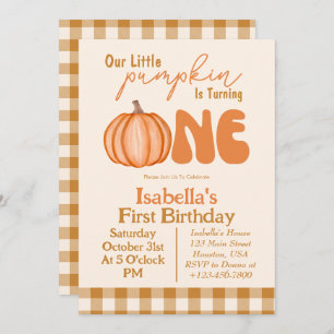 Little Pumpkin Herbst 1. Geburtstag Einladung