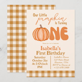 Little Pumpkin Herbst 1. Geburtstag Einladung
