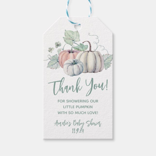 Little Pumpkin, Herbst, Autumn Baby Shower Gif Geschenkanhänger (Vorderseite)
