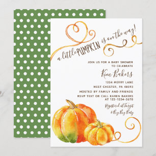 Little Pumpkin Herbst Kinderdusche Einladung