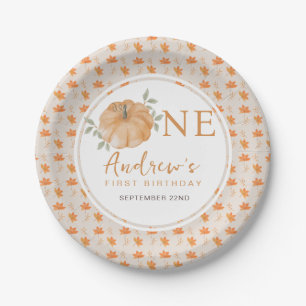 Little Pumpkin Herbstleaf Herbst Erster Geburtstag Pappteller