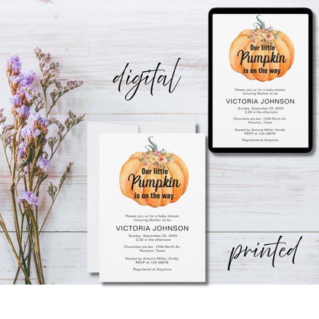 Little Pumpkin is on the way Baby Shower  Einladung (Von Creator hochgeladen)