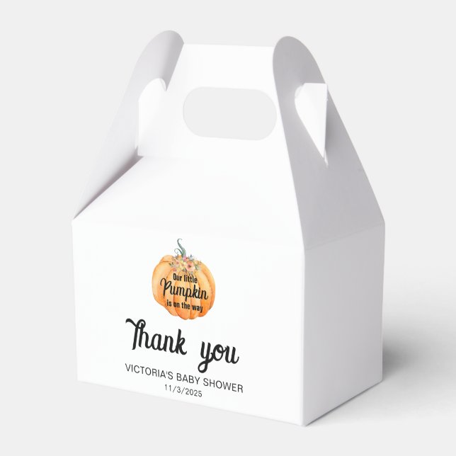 Little Pumpkin is on the way Baby Shower  Geschenkschachtel (Vorderseite)