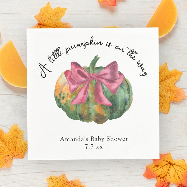 Little Pumpkin ist auf dem Weg Autumn Baby Dusche Serviette (Von Creator hochgeladen)