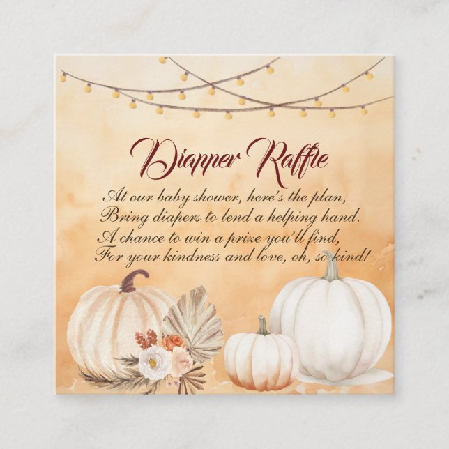 Little Pumpkin ist auf dem Weg Autumn Baby Shower Begleitkarte (Vorderseite)