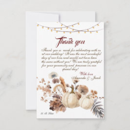 Little Pumpkin ist auf dem Weg Autumn Baby Shower Dankeskarte