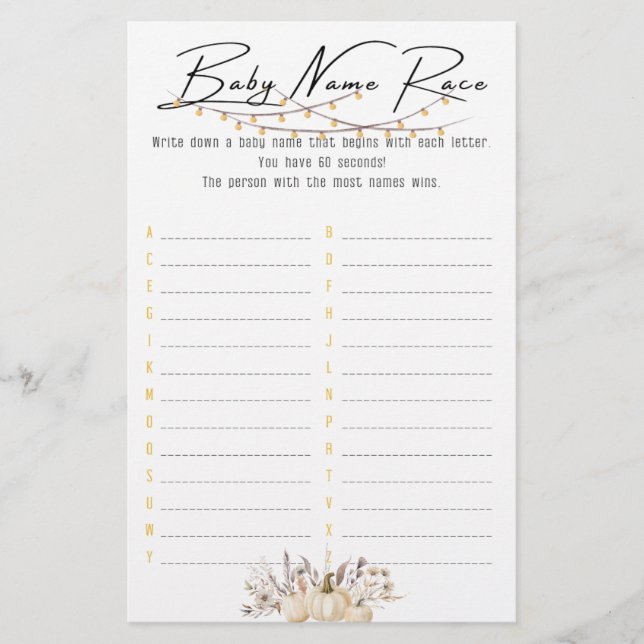 Little Pumpkin ist auf dem Weg Autumn Baby Shower Flyer (Vorne)