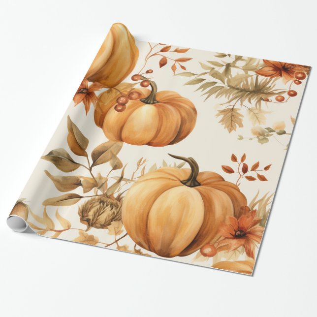 Little Pumpkin ist auf dem Weg Autumn Baby Shower Geschenkpapier (Ungerollt)
