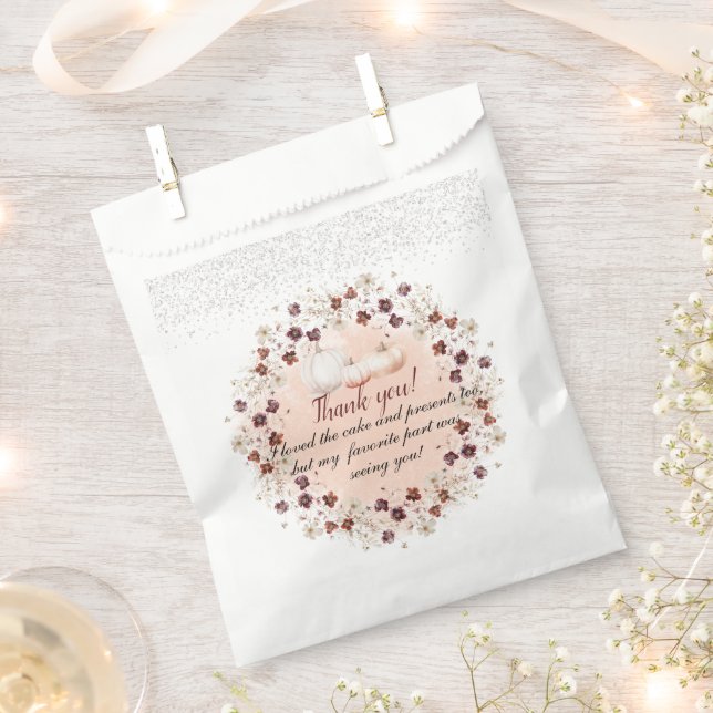 Little Pumpkin ist auf dem Weg Autumn Baby Shower Geschenktütchen (Ausgeschnitten)