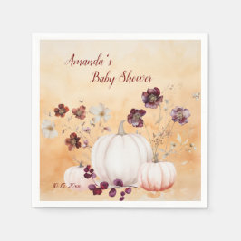 Little Pumpkin ist auf dem Weg Autumn Baby Shower Serviette
