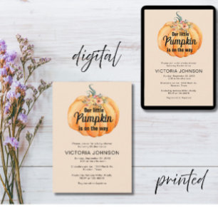 Little Pumpkin ist auf dem Weg Baby Shower Einladung