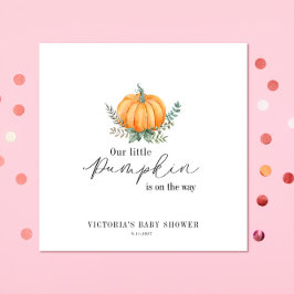 Little Pumpkin ist auf dem Weg Baby Shower Serviette