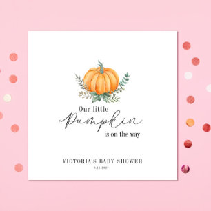 Little Pumpkin ist auf dem Weg Baby Shower Serviette