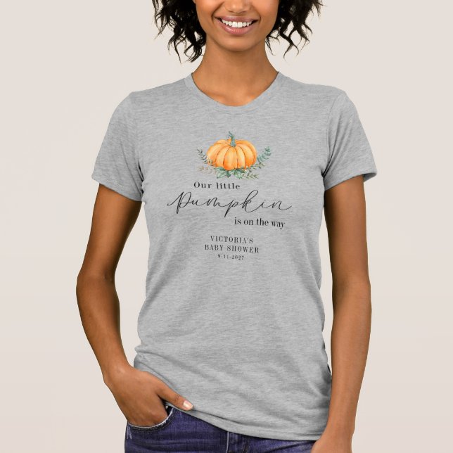 Little Pumpkin ist auf dem Weg Baby Shower T-Shirt (Vorderseite)