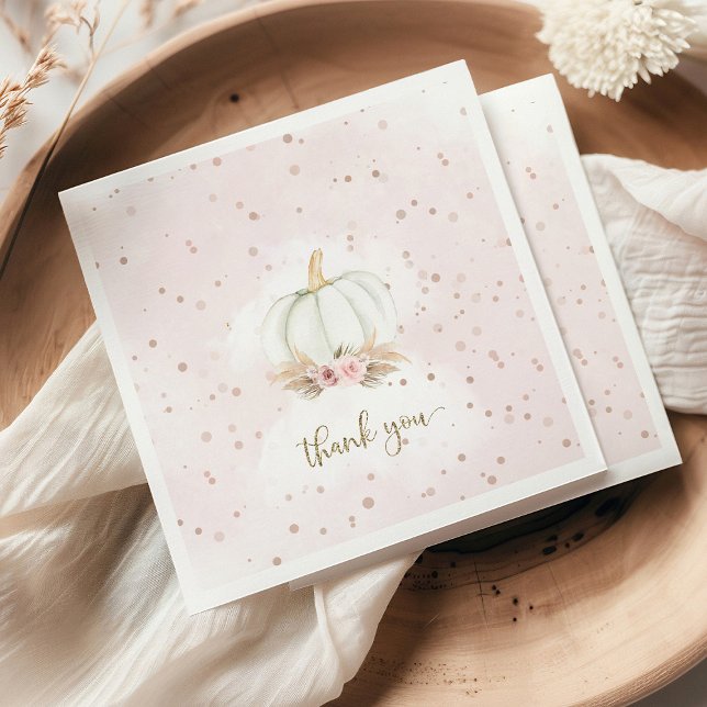 Little Pumpkin ist auf dem Weg Babydusche Serviette (Pumpkin baby shower napkins with autumn design and festive theme)