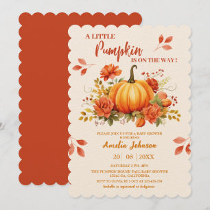 Little Pumpkin ist auf dem Weg Herbst Baby Shower Einladung