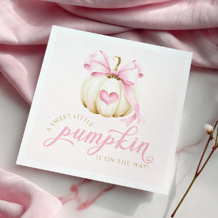 Little Pumpkin ist auf dem Weg Pink Baby Dusche Na Serviette