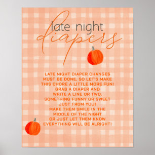 Little Pumpkin Late Night Diapers Baby Showspiel Poster