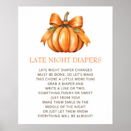Little Pumpkin Late Night Diapers Baby Showspiel Poster